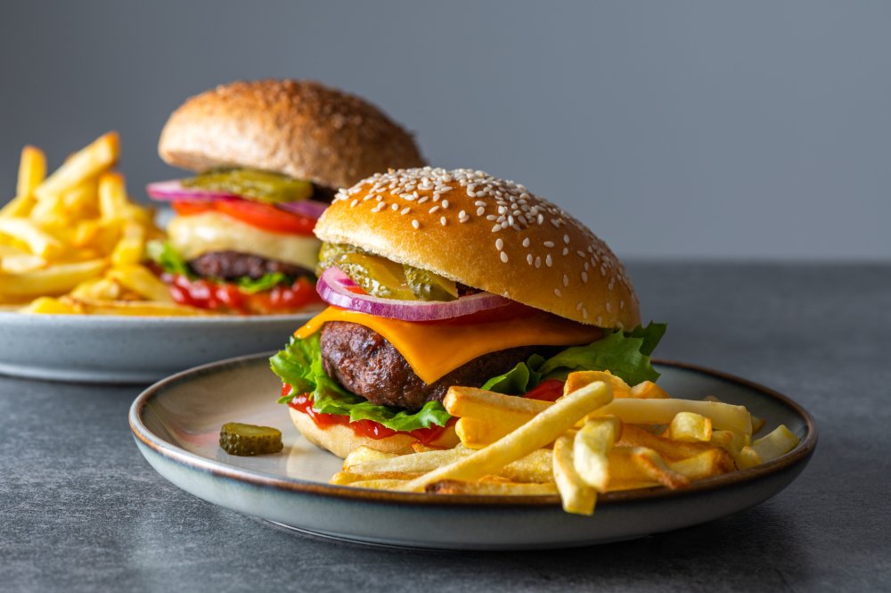 Le Laillé — burger bœuf maturé, cheddar affiné, oignons rouges au cidre